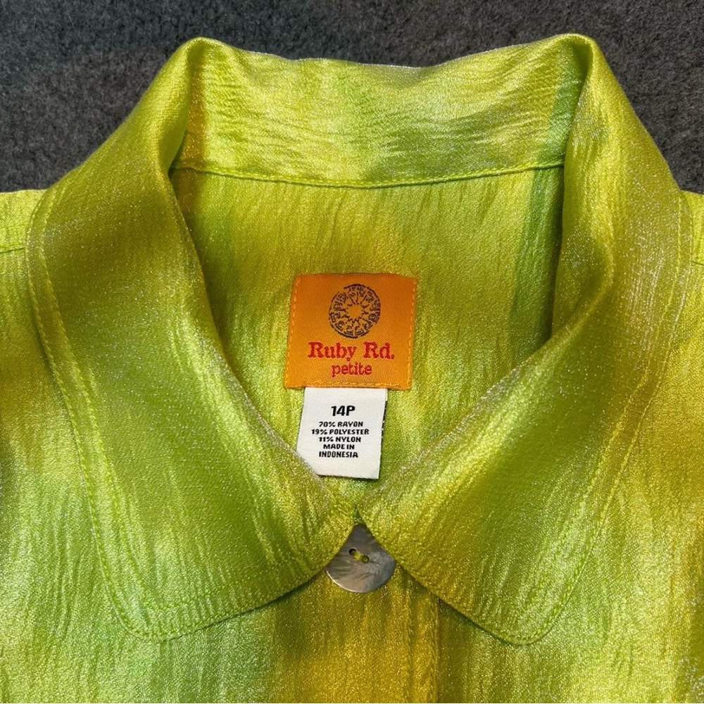 Ruby Rd. Shiny Green Jacket - Picture 4 of 5